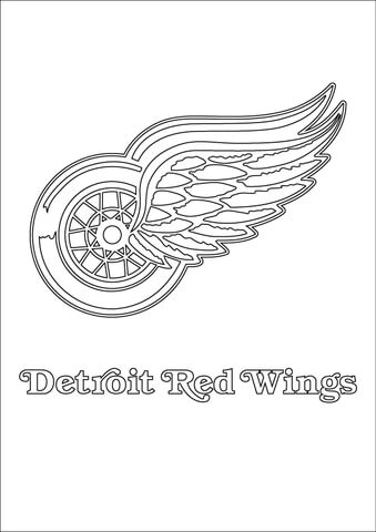 Detroit Red Wings Logo Coloring Page